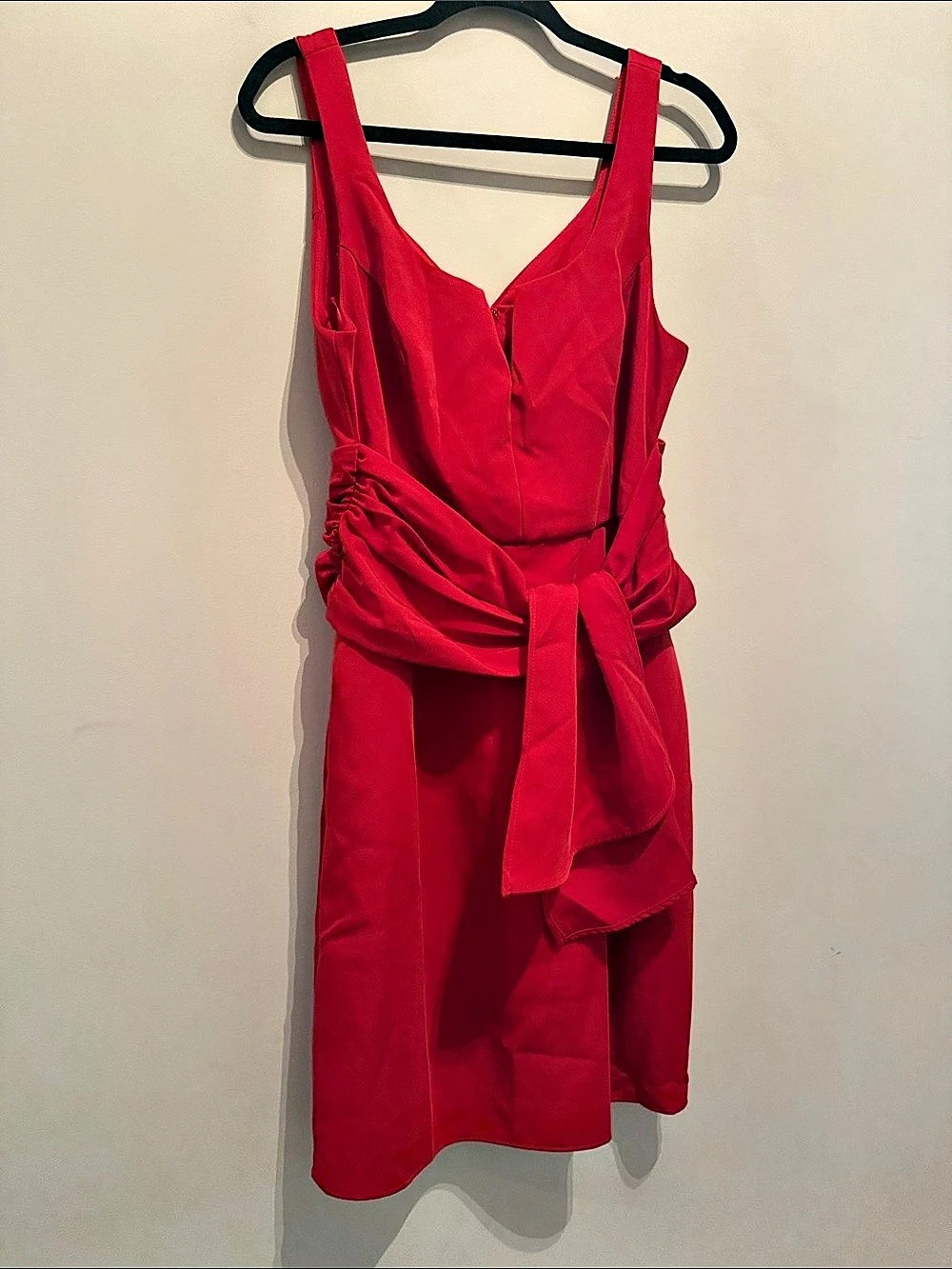 Harlan Red Ruched Mini Dress Size Medium NWT